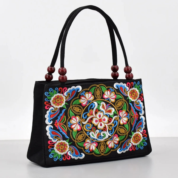 Tienda online, Moda femenina, Flores bordadas, Estilo casual, Bolso mujer, Bolso moderno, Bolso diario, Bolso de lona, Bolso bordado, Accesorios mujer
