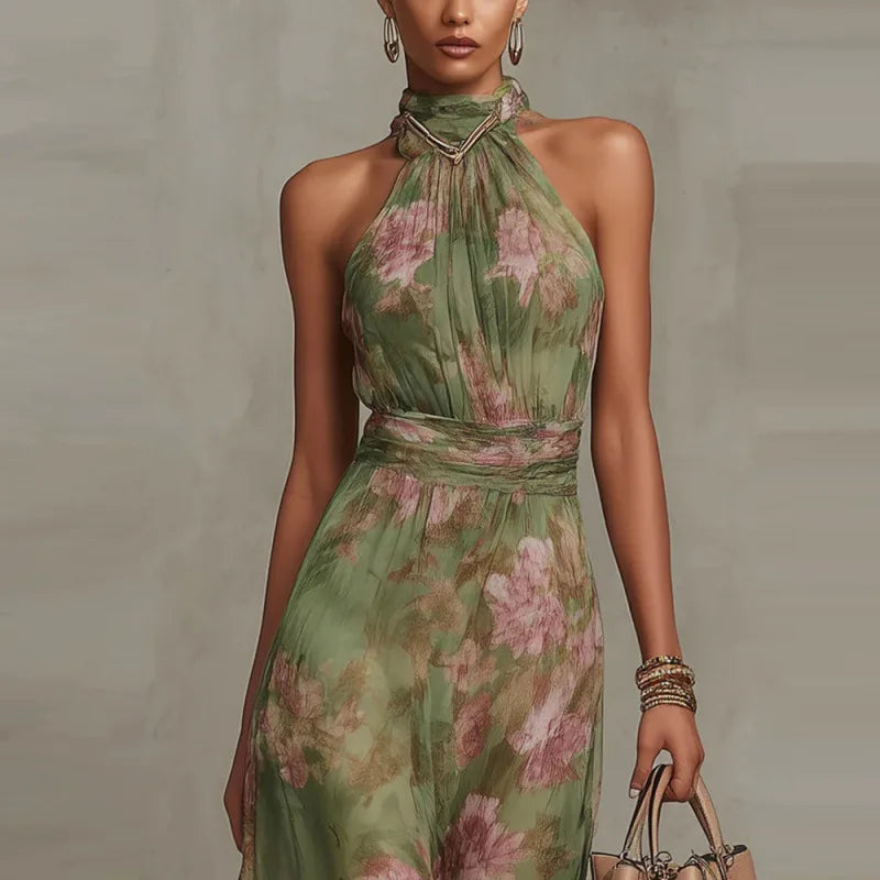 Vestido Largo de Fiesta con Escote Halter Elegante - Naos