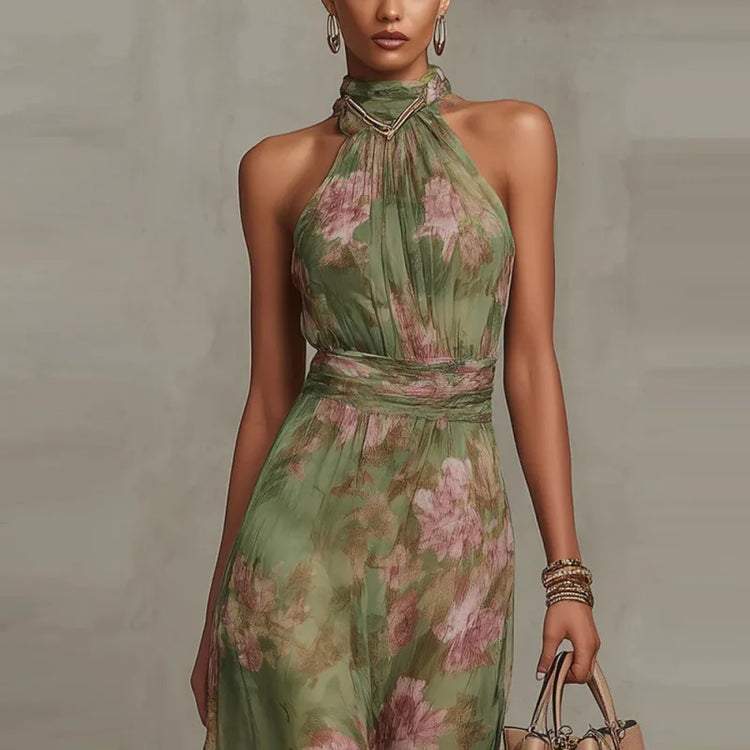 Vestido Largo de Fiesta con Escote Halter Elegante - Naos