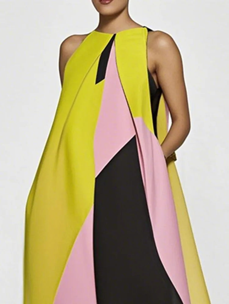 Vestido Largo Plisado con Estampado de Verano - Naos