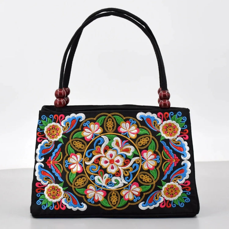 Tienda online, Moda femenina, Flores bordadas, Estilo casual, Bolso mujer, Bolso moderno, Bolso diario, Bolso de lona, Bolso bordado, Accesorios mujer
