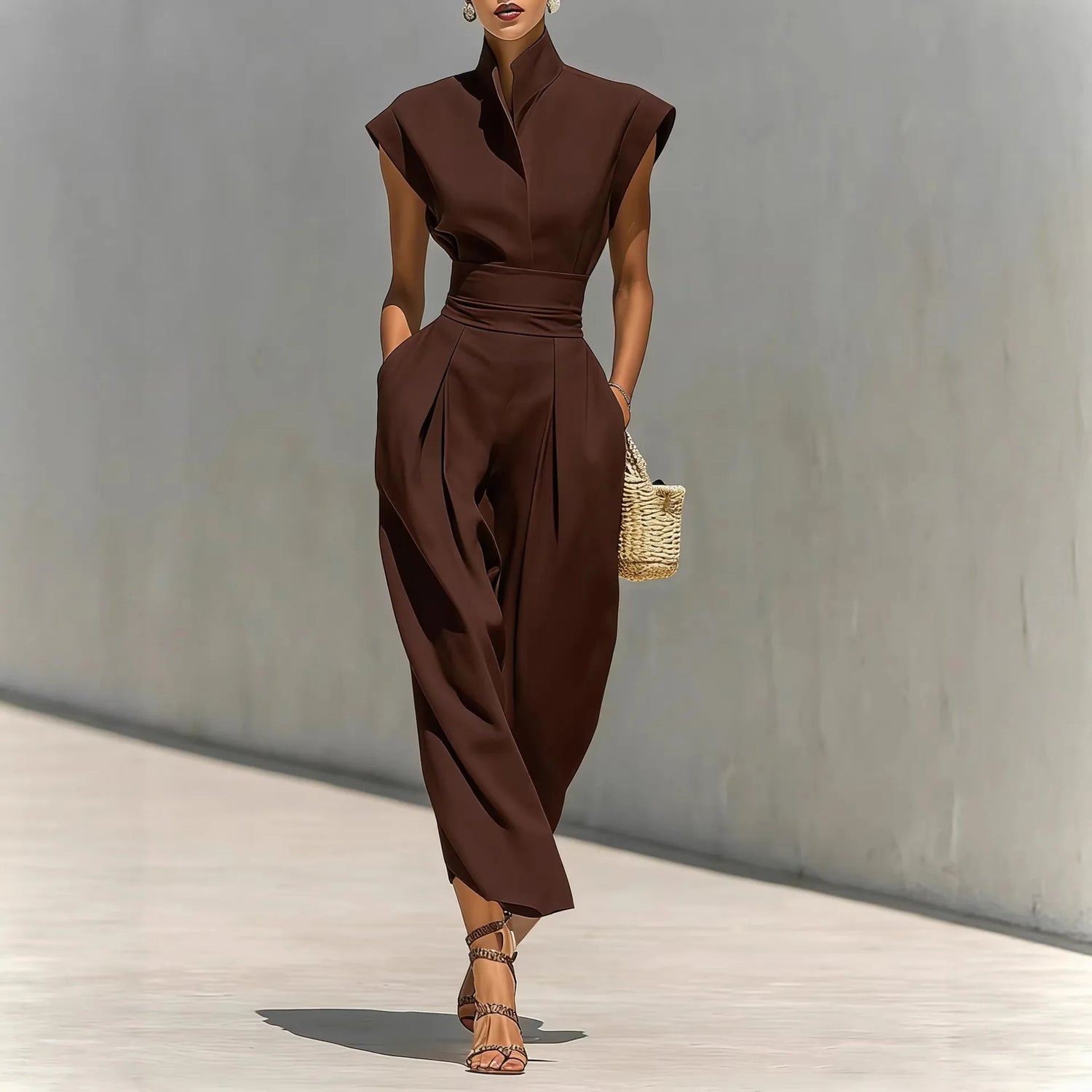 Vestido entallado, Vestido elegante, Tienda online, Ropa femenina, Plisado cintura, Outfit femenino, Moda mujer, Moda femenina, Estampado primavera, Escote en V
