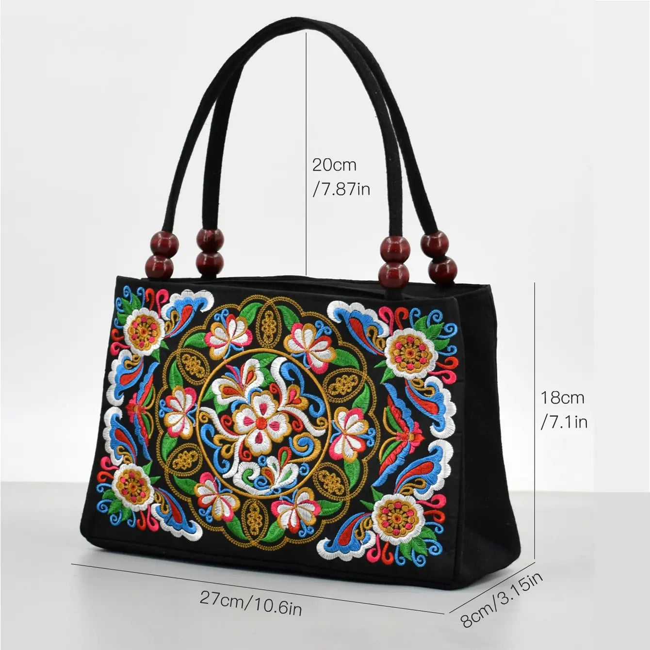 Tienda online, Moda femenina, Flores bordadas, Estilo casual, Bolso mujer, Bolso moderno, Bolso diario, Bolso de lona, Bolso bordado, Accesorios mujer
