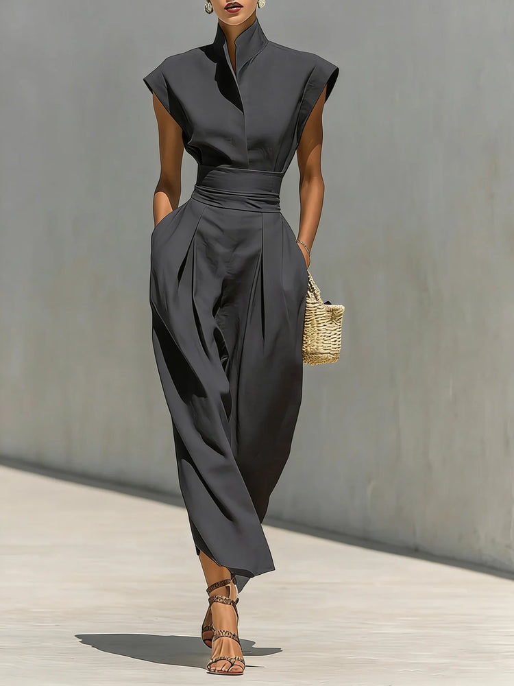 Vestido entallado, Vestido elegante, Tienda online, Ropa femenina, Plisado cintura, Outfit femenino, Moda mujer, Moda femenina, Estampado primavera, Escote en V
