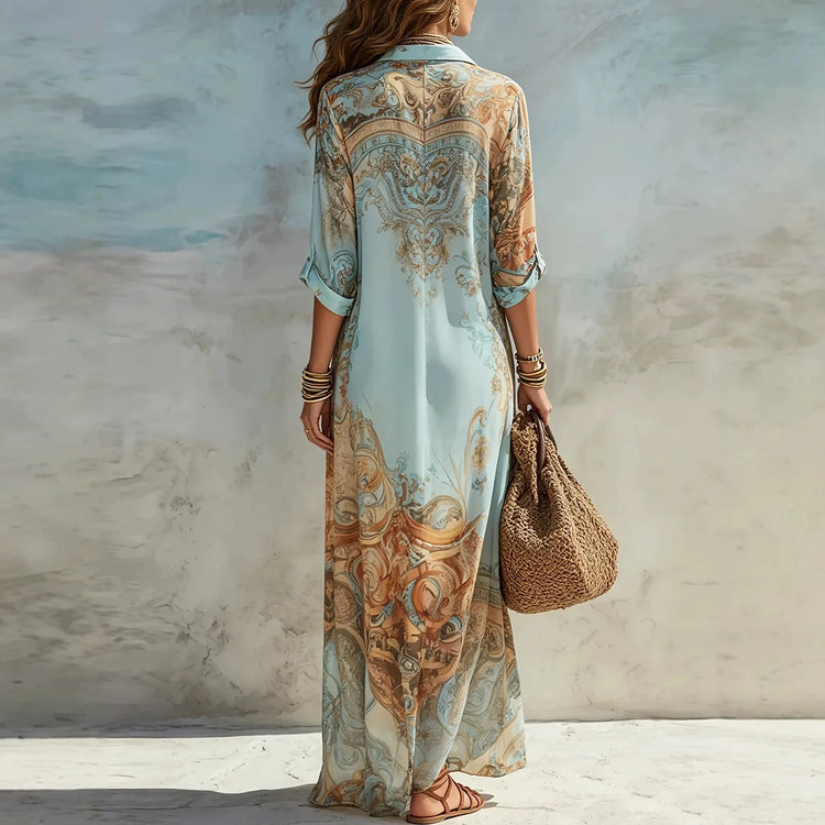 Vestido largo, Vestido femenino, Vestido elegante, Vestido azul cielo, Tienda online, Ropa femenina, Outfit vintage, Moda mujer, Moda femenina, Diseño retro
