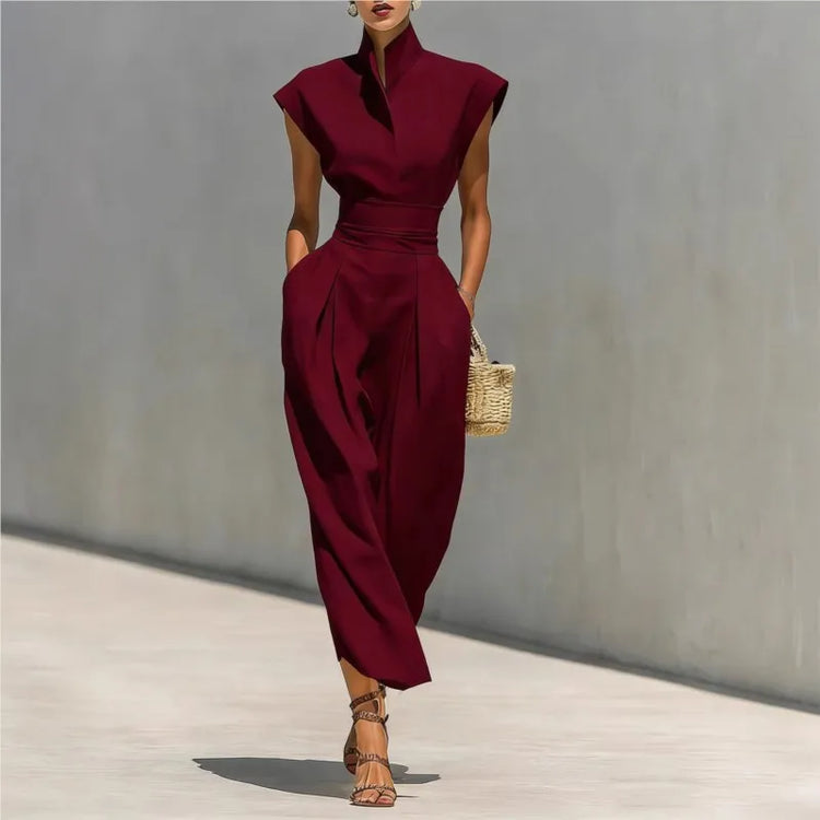 Vestido entallado, Vestido elegante, Tienda online, Ropa femenina, Plisado cintura, Outfit femenino, Moda mujer, Moda femenina, Estampado primavera, Escote en V
