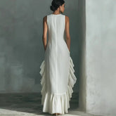 Volantes esculturales, Vestido holgado, Vestido fluido, Vestido elegante, Vestido Cloud, Tienda online, Ropa femenina, Outfit moderno, Moda mujer, Moda femenina
