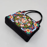 Tienda online, Moda femenina, Flores bordadas, Estilo casual, Bolso mujer, Bolso moderno, Bolso diario, Bolso de lona, Bolso bordado, Accesorios mujer
