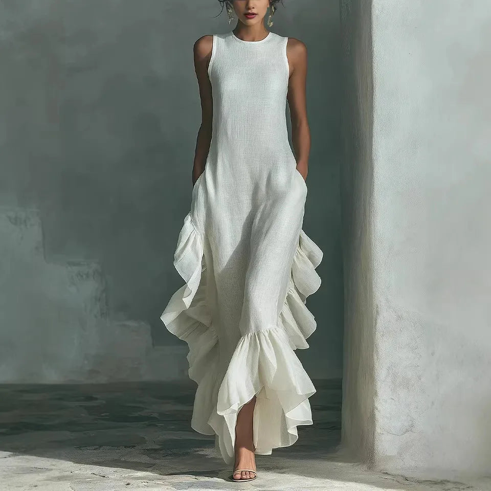 Volantes esculturales, Vestido holgado, Vestido fluido, Vestido elegante, Vestido Cloud, Tienda online, Ropa femenina, Outfit moderno, Moda mujer, Moda femenina
