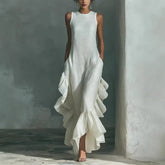 Volantes esculturales, Vestido holgado, Vestido fluido, Vestido elegante, Vestido Cloud, Tienda online, Ropa femenina, Outfit moderno, Moda mujer, Moda femenina
