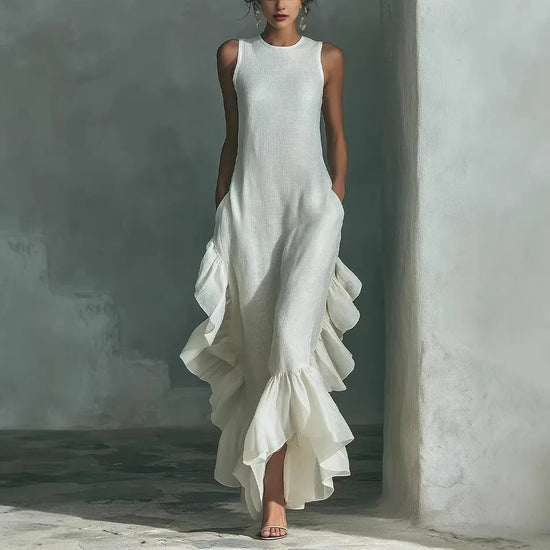 Volantes esculturales, Vestido holgado, Vestido fluido, Vestido elegante, Vestido Cloud, Tienda online, Ropa femenina, Outfit moderno, Moda mujer, Moda femenina
