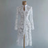 Vestido elegante, Vestido cárdigan, Tienda online, Ropa femenina, Outfit femenino, Moda mujer, Moda femenina, Manga larga, Encaje floral, Cuello Mao
