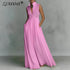 
Vestido largo, Vestido elegante, Vestido bohemio, Tienda online, Sin mangas, Ropa femenina, Outfit boho, Moda mujer, Corte holgado, Botones
```
