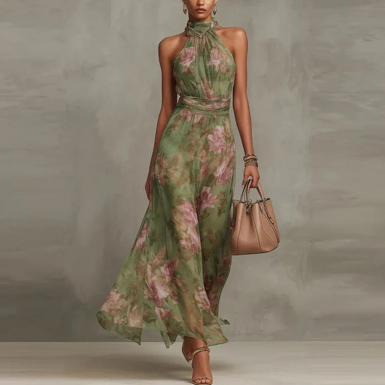 Vestido Largo de Fiesta con Escote Halter Elegante - Naos